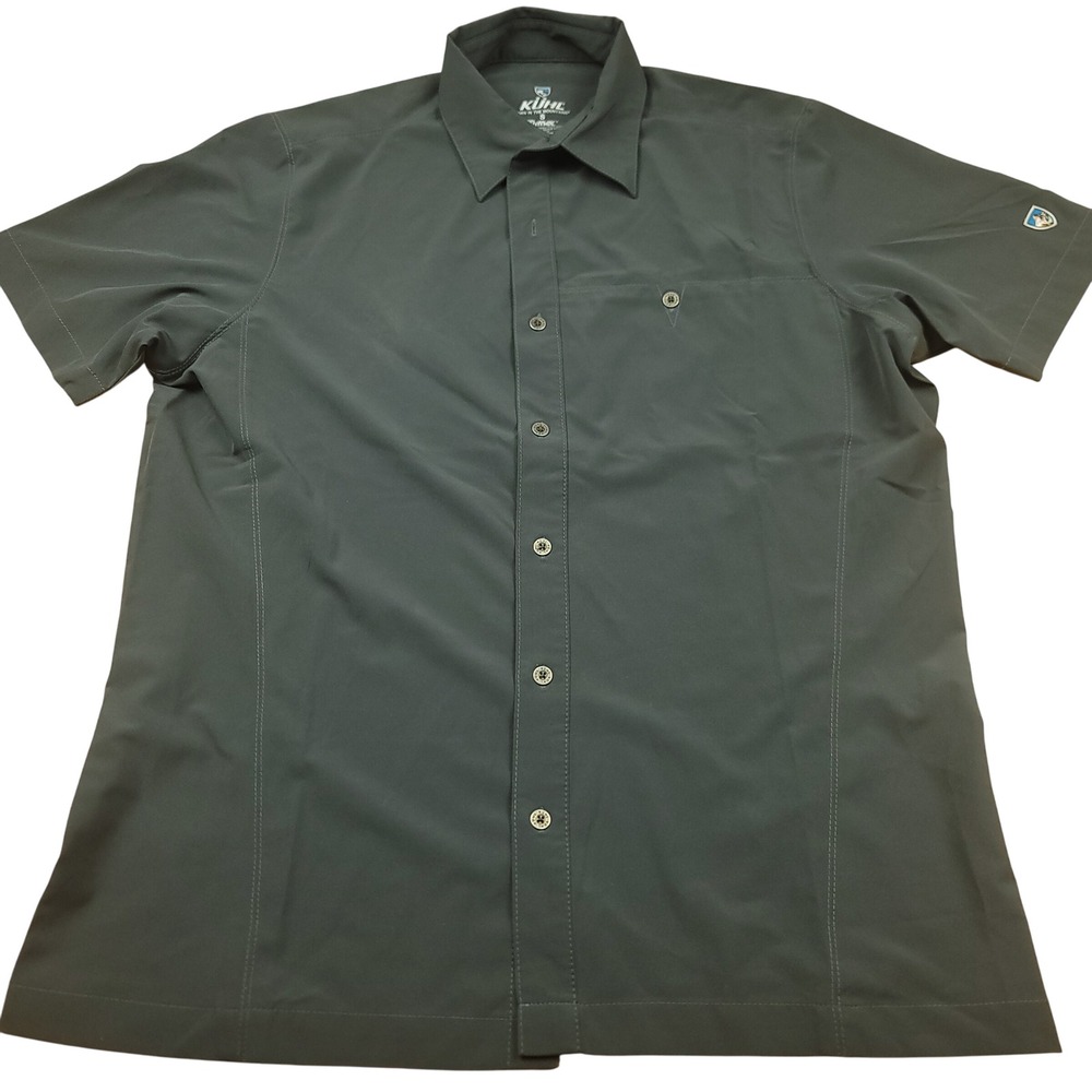 Kuhl Tufflex Short Sleeve Button Up Shirt Mens Size S Gray‎ Outdoors